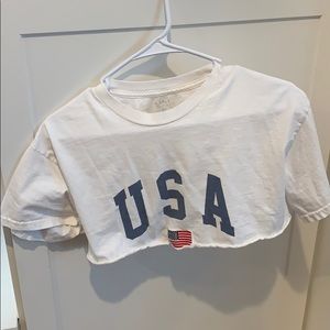 PacSun USA cropped tee